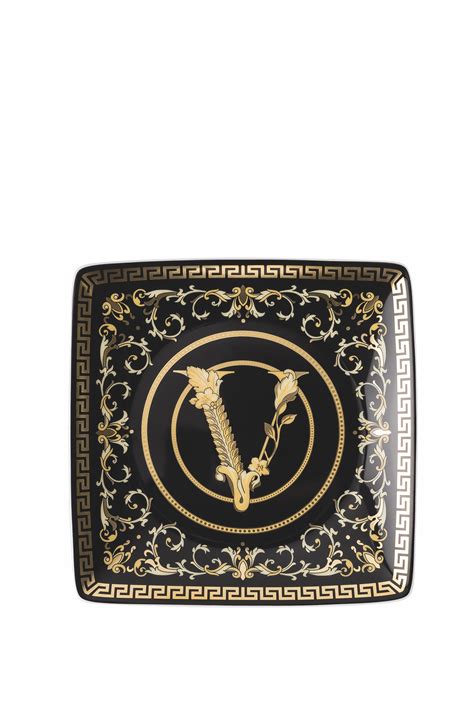 piattino quadrato versace|Versace, Virtus Gala Black, 12cm Cup, Porcelain .